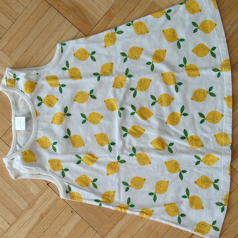 Hanna Anderson girls lemon sleeveless shirt size 6-7